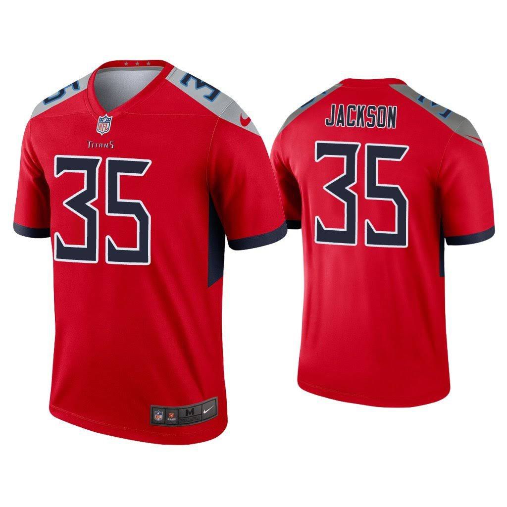 Men Tennessee Titans 35 Chris Jackson Nike Red Inverted Legend NFL Jersey
